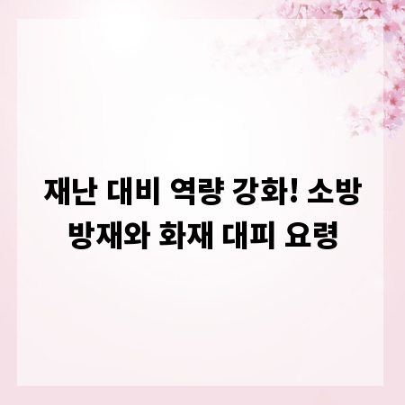 재난 대비 역량 강화! 소방방재와 화재 대피 요령