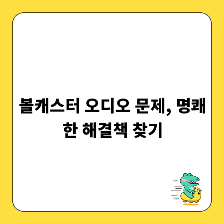 볼캐스터 오디오 문제, 명쾌한 해결책 찾기
