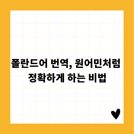 폴란드어 번역, 원어민처럼 정확하게 하는 비법