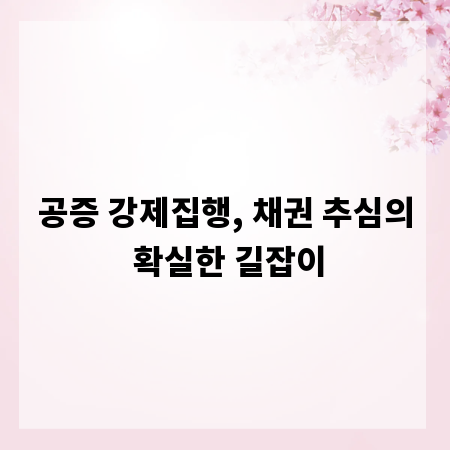 공증 강제집행, 채권 추심의 확실한 길잡이