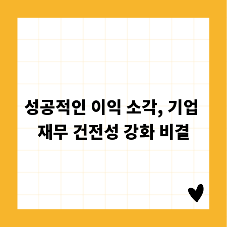 성공적인 이익 소각, 기업 재무 건전성 강화 비결