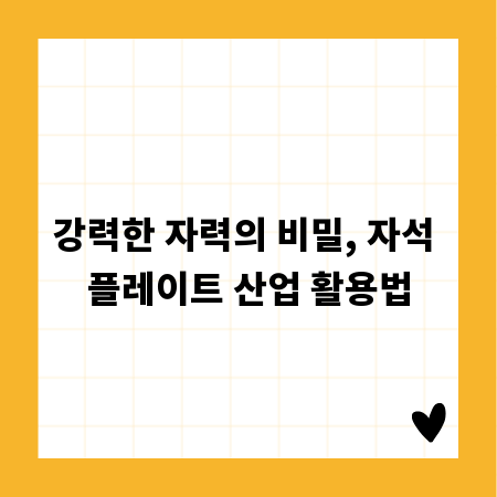 강력한 자력의 비밀, 자석 플레이트 산업 활용법