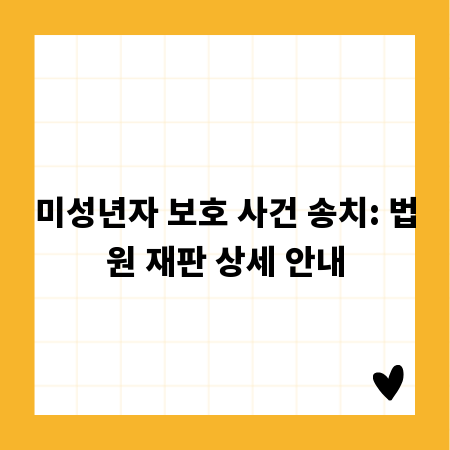 미성년자 보호 사건 송치: 법원 재판 상세 안내