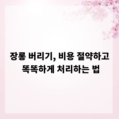 장롱 버리기, 비용 절약하고 똑똑하게 처리하는 법