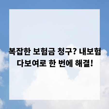 복잡한 보험금 청구? 내보험다보여로 한 번에 해결!