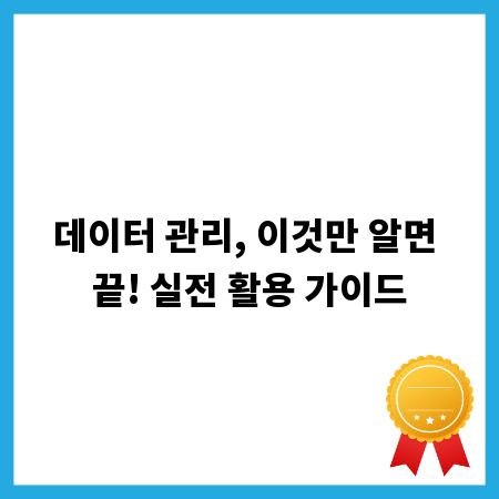 데이터 관리, 이것만 알면 끝! 실전 활용 가이드