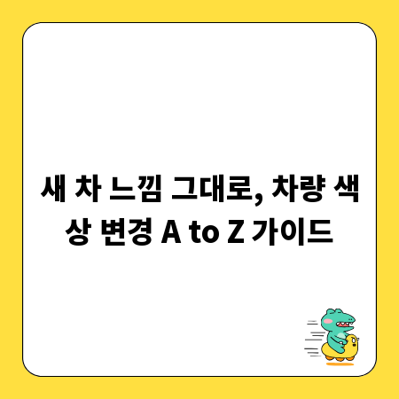 새 차 느낌 그대로, 차량 색상 변경 A to Z 가이드