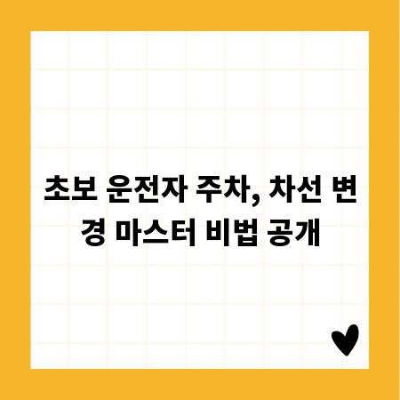 초보 운전자 주차, 차선 변경 마스터 비법 공개