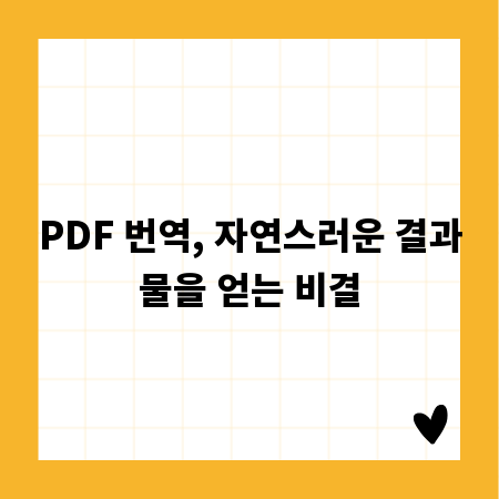 PDF 번역, 자연스러운 결과물을 얻는 비결