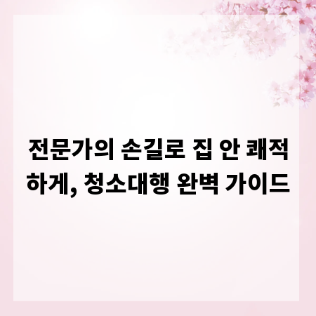 전문가의 손길로 집 안 쾌적하게, 청소대행 완벽 가이드