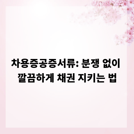 차용증공증서류: 분쟁 없이 깔끔하게 채권 지키는 법