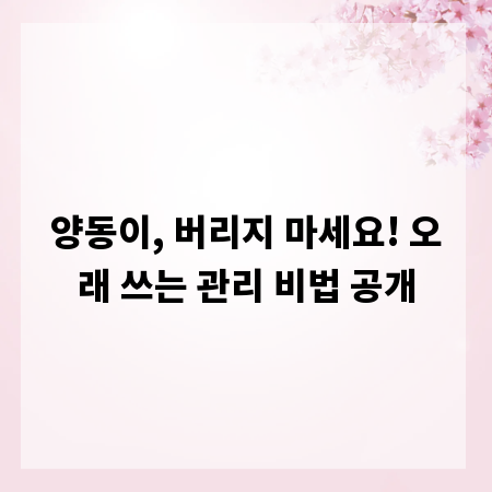 양동이, 버리지 마세요! 오래 쓰는 관리 비법 공개