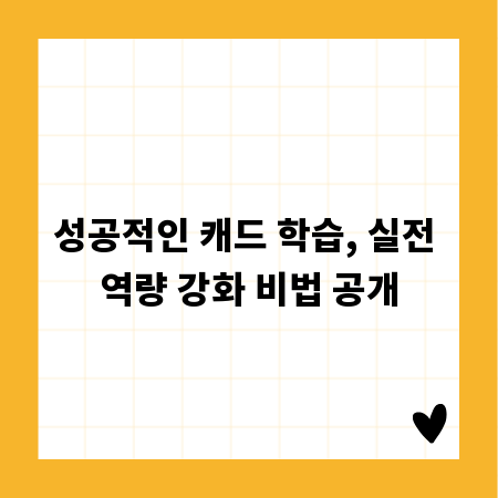 성공적인 캐드 학습, 실전 역량 강화 비법 공개
