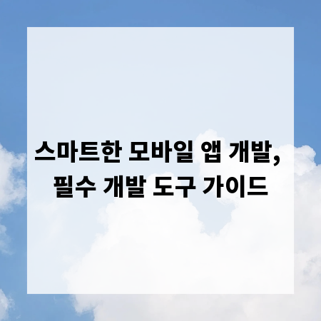 스마트한 모바일 앱 개발, 필수 개발 도구 가이드