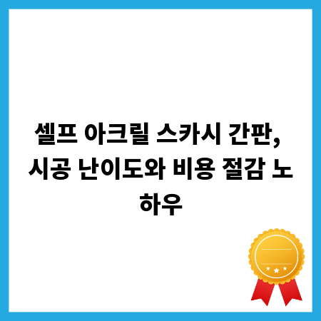 셀프 아크릴 스카시 간판, 시공 난이도와 비용 절감 노하우