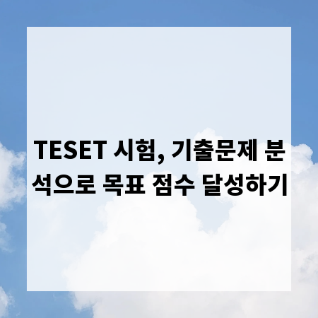 TESET 시험, 기출문제 분석으로 목표 점수 달성하기