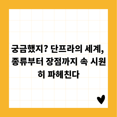 궁금했지? 단프라의 세계, 종류부터 장점까지 속 시원히 파헤친다