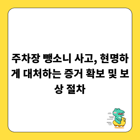주차장 뺑소니 사고, 현명하게 대처하는 증거 확보 및 보상 절차