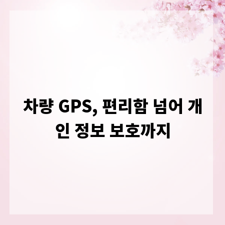 차량 GPS, 편리함 넘어 개인 정보 보호까지