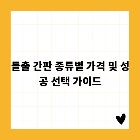 돌출 간판 종류별 가격 및 성공 선택 가이드