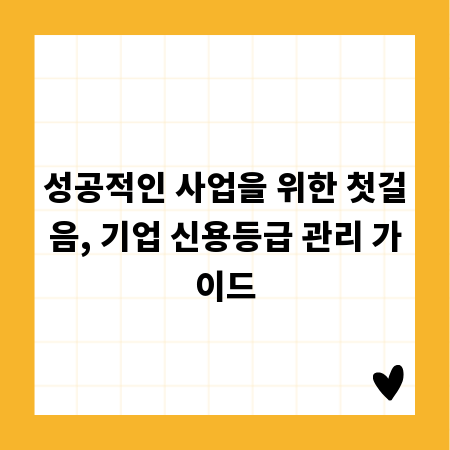 성공적인 사업을 위한 첫걸음, 기업 신용등급 관리 가이드