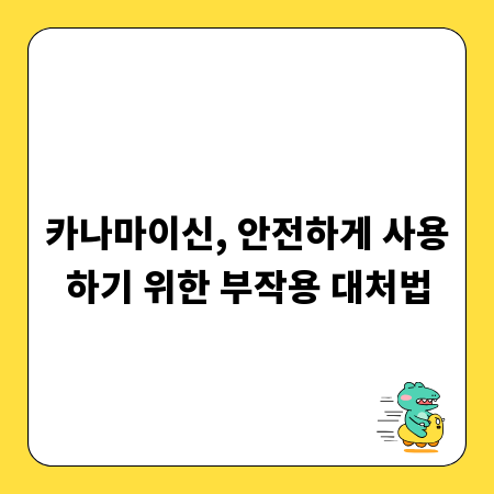 카나마이신, 안전하게 사용하기 위한 부작용 대처법
