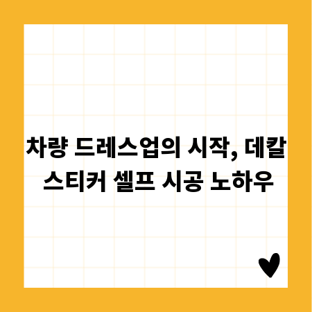 차량 드레스업의 시작, 데칼 스티커 셀프 시공 노하우