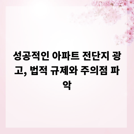 성공적인 아파트 전단지 광고, 법적 규제와 주의점 파악