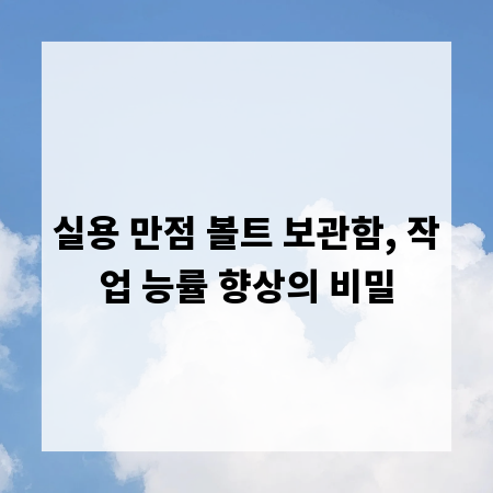 실용 만점 볼트 보관함, 작업 능률 향상의 비밀