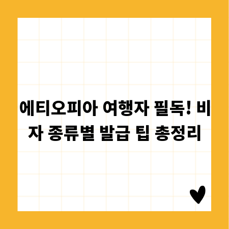에티오피아 여행자 필독! 비자 종류별 발급 팁 총정리
