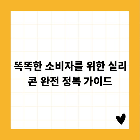 똑똑한 소비자를 위한 실리콘 완전 정복 가이드