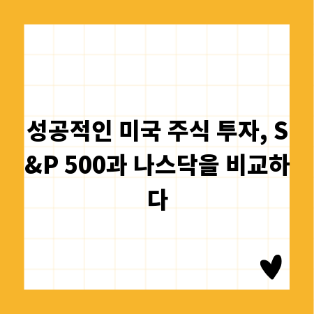 성공적인 미국 주식 투자, S&P 500과 나스닥을 비교하다