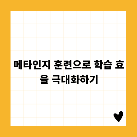 메타인지 훈련으로 학습 효율 극대화하기