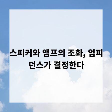 스피커와 앰프의 조화, 임피던스가 결정한다