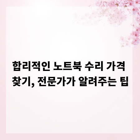 합리적인 노트북 수리 가격 찾기, 전문가가 알려주는 팁