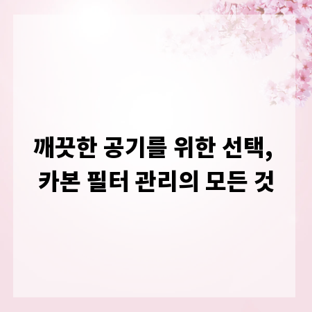 깨끗한 공기를 위한 선택, 카본 필터 관리의 모든 것