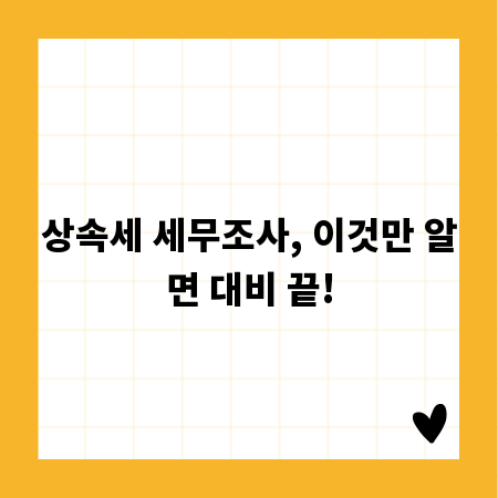 상속세 세무조사, 이것만 알면 대비 끝!