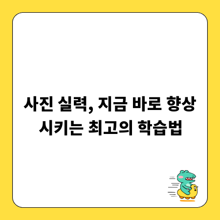 사진 실력, 지금 바로 향상시키는 최고의 학습법