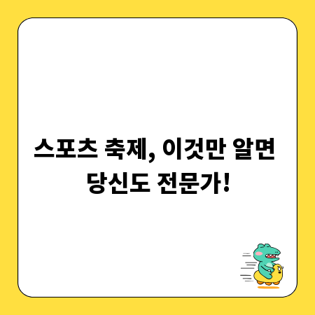 스포츠 축제, 이것만 알면 당신도 전문가!