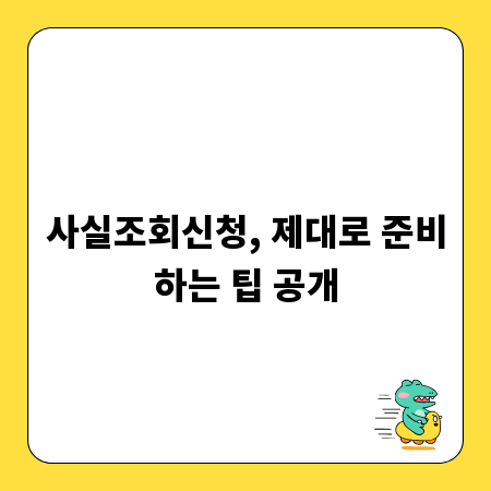 사실조회신청, 제대로 준비하는 팁 공개