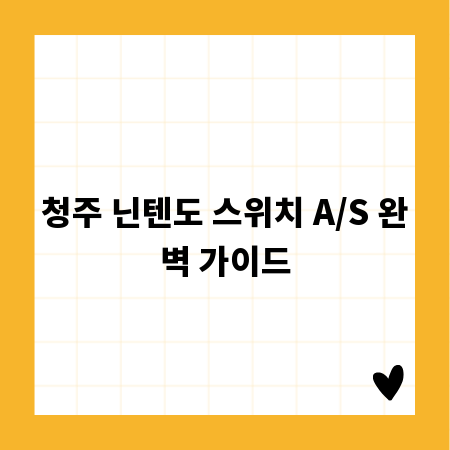 청주 닌텐도 스위치 A/S 완벽 가이드