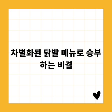 차별화된 닭발 메뉴로 승부하는 비결