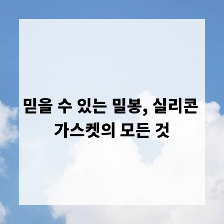 믿을 수 있는 밀봉, 실리콘 가스켓의 모든 것