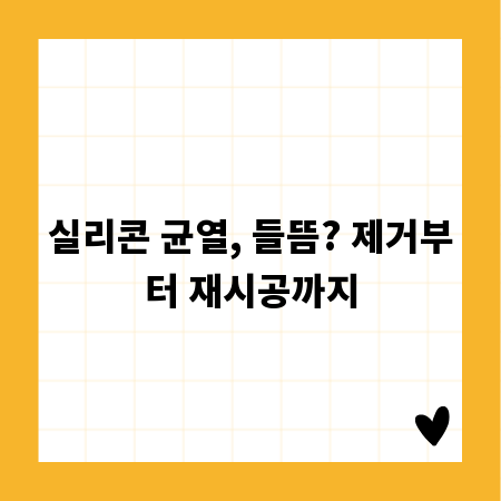 실리콘 균열, 들뜸? 제거부터 재시공까지