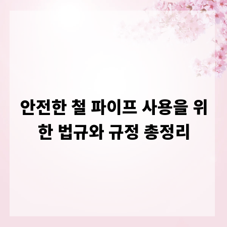 안전한 철 파이프 사용을 위한 법규와 규정 총정리