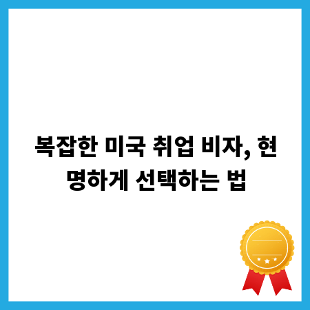 복잡한 미국 취업 비자, 현명하게 선택하는 법