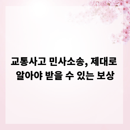 교통사고 민사소송, 제대로 알아야 받을 수 있는 보상