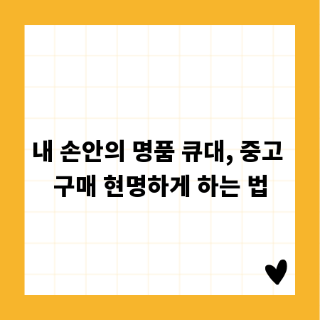 내 손안의 명품 큐대, 중고 구매 현명하게 하는 법