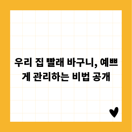 우리 집 빨래 바구니, 예쁘게 관리하는 비법 공개