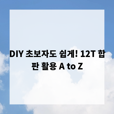 DIY 초보자도 쉽게! 12T 합판 활용 A to Z